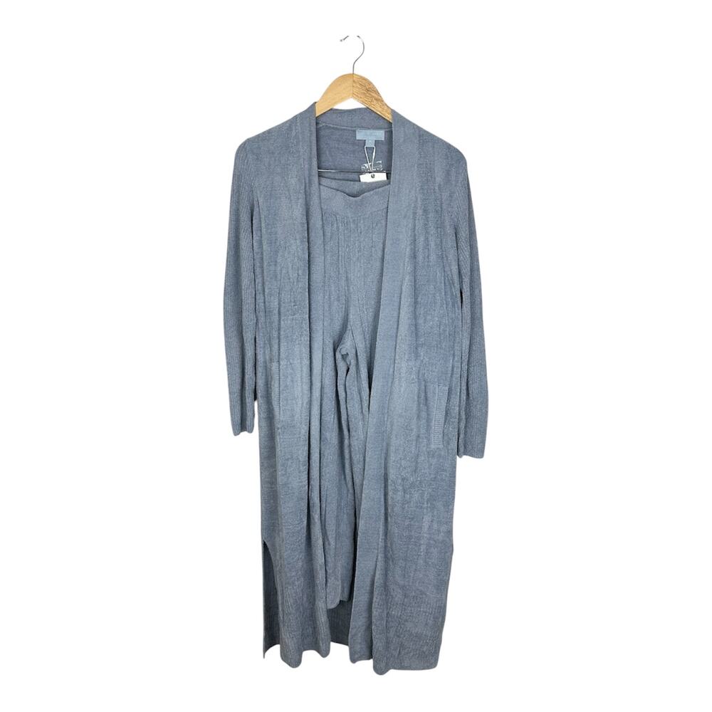 Barefoot Dreams CozyChic Ultra Lite Long Cardigan Set Palazzo Pant XS Blue NWT